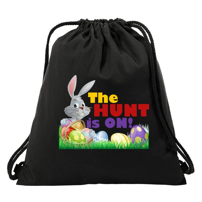 The Hunt is On! Easter Rabbit Egg Hunt Drawstring Bag