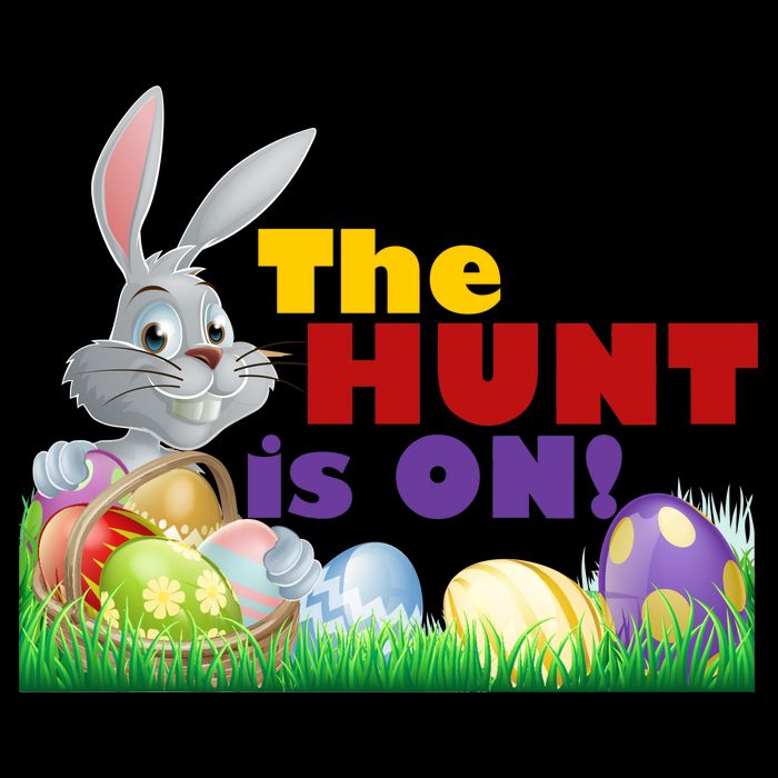 The Hunt is On! Easter Rabbit Egg Hunt Drawstring Bag