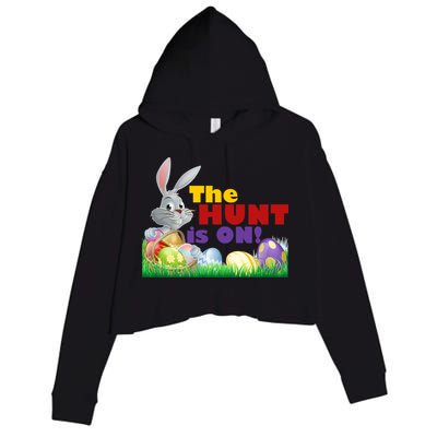 The Hunt is On! Easter Rabbit Egg Hunt Crop Fleece Hoodie