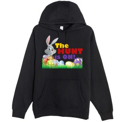 The Hunt is On! Easter Rabbit Egg Hunt Premium Pullover Hoodie