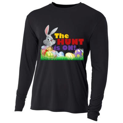 The Hunt is On! Easter Rabbit Egg Hunt Cooling Performance Long Sleeve Crew