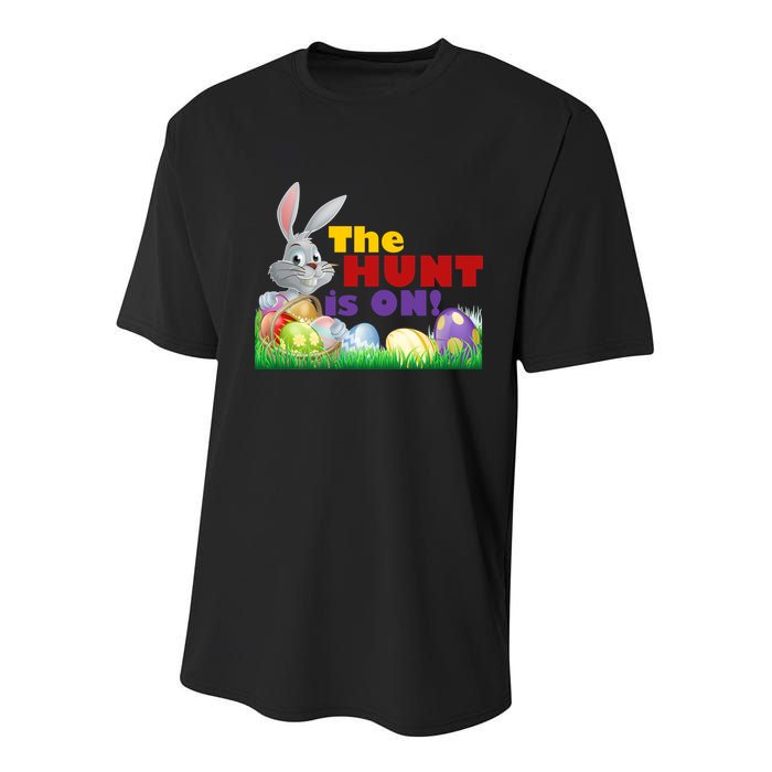 The Hunt is On! Easter Rabbit Egg Hunt Youth Performance Sprint T-Shirt