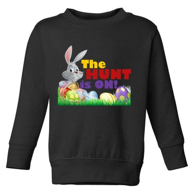 The Hunt is On! Easter Rabbit Egg Hunt Toddler Sweatshirt