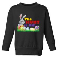 The Hunt is On! Easter Rabbit Egg Hunt Toddler Sweatshirt