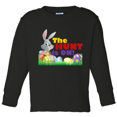 The Hunt is On! Easter Rabbit Egg Hunt Toddler Long Sleeve Shirt