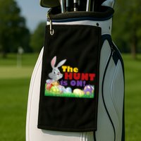 The Hunt is On! Easter Rabbit Egg Hunt Golf Towel