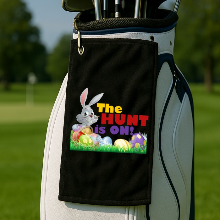 The Hunt is On! Easter Rabbit Egg Hunt Golf Towel
