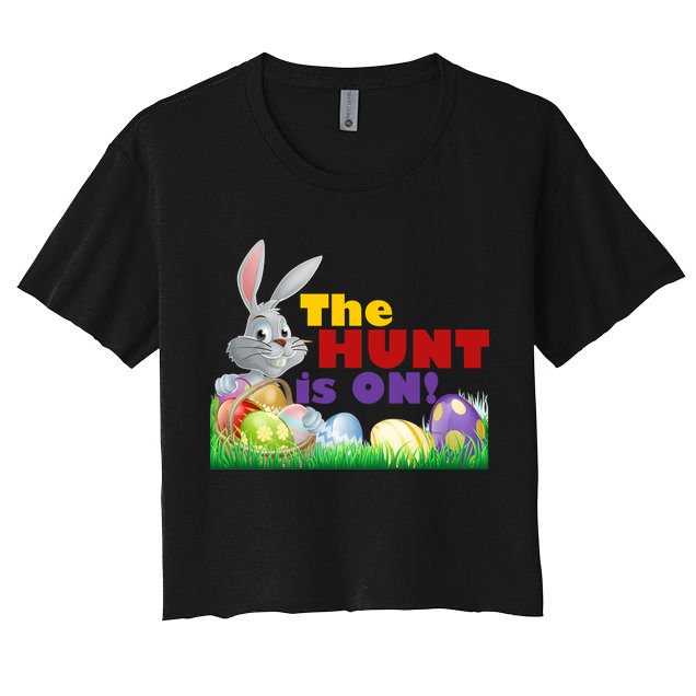 The Hunt is On! Easter Rabbit Egg Hunt Crop Top