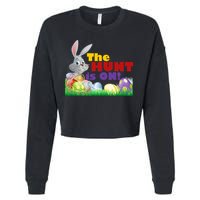 The Hunt is On! Easter Rabbit Egg Hunt Cropped Pullover Crew