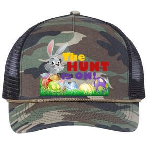 The Hunt is On! Easter Rabbit Egg Hunt Retro Rope Trucker Hat Cap