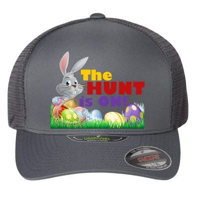 The Hunt is On! Easter Rabbit Egg Hunt Flexfit Unipanel Trucker Cap