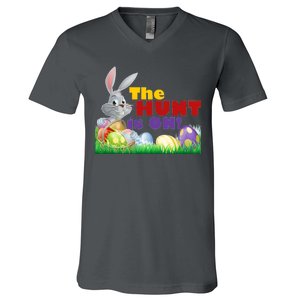 The Hunt is On! Easter Rabbit Egg Hunt V-Neck T-Shirt