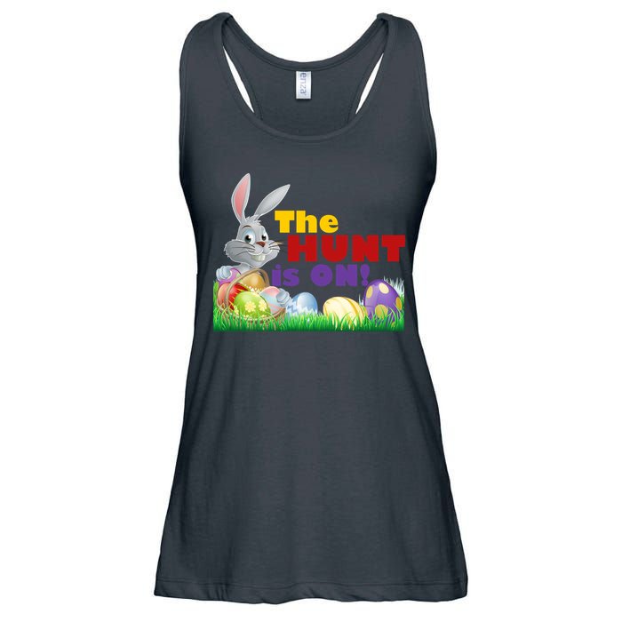 The Hunt is On! Easter Rabbit Egg Hunt Ladies Essential Flowy Tank