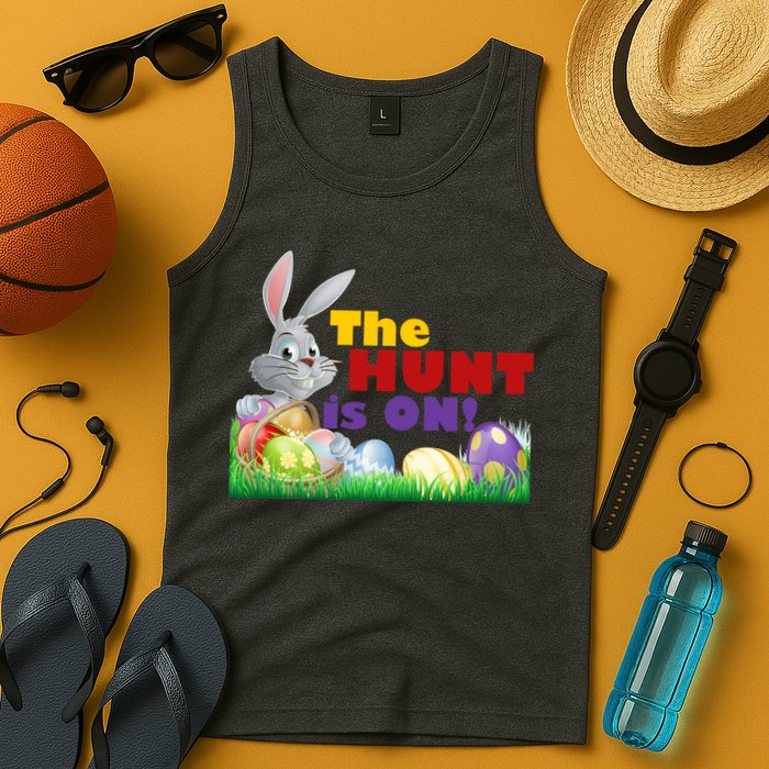 The Hunt is On! Easter Rabbit Egg Hunt Tank Top