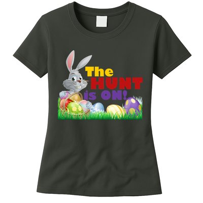 The Hunt is On! Easter Rabbit Egg Hunt Womens T-Shirt