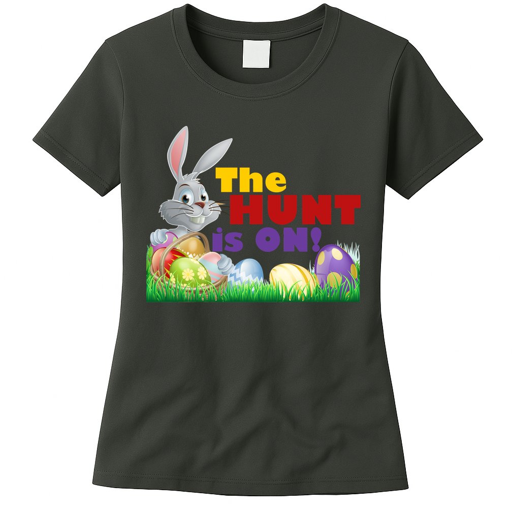 The Hunt is On! Easter Rabbit Egg Hunt Womens T-Shirt