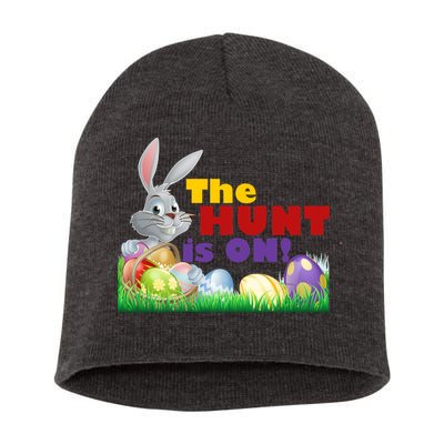 The Hunt is On! Easter Rabbit Egg Hunt Short Acrylic Beanie