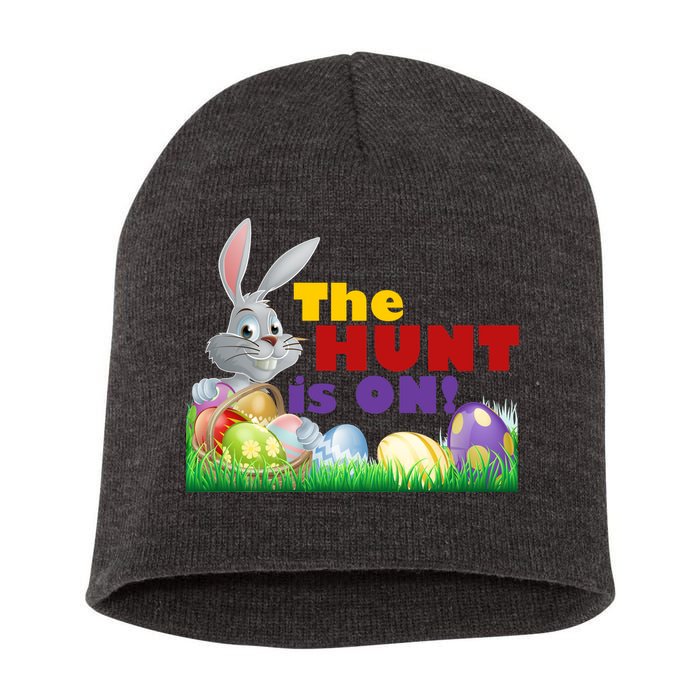 The Hunt is On! Easter Rabbit Egg Hunt Short Acrylic Beanie