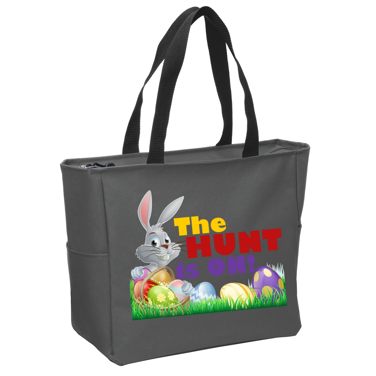 The Hunt is On! Easter Rabbit Egg Hunt Zip Tote Bag