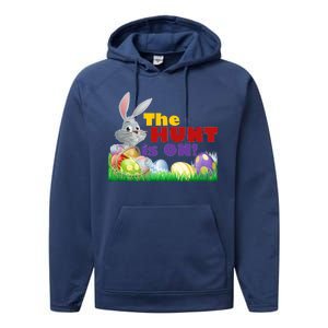 The Hunt is On! Easter Rabbit Egg Hunt Performance Fleece Hoodie