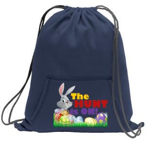 The Hunt is On! Easter Rabbit Egg Hunt Sweatshirt Cinch Pack Bag