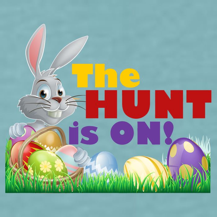 The Hunt is On! Easter Rabbit Egg Hunt Sueded Cloud Jersey T-Shirt