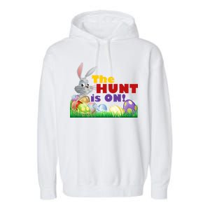 The Hunt is On! Easter Rabbit Egg Hunt Garment-Dyed Fleece Hoodie