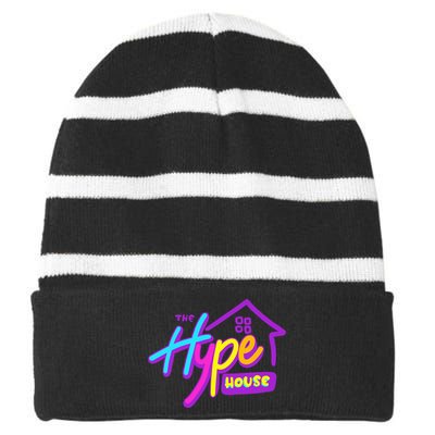 The Hype House Striped Beanie with Solid Band