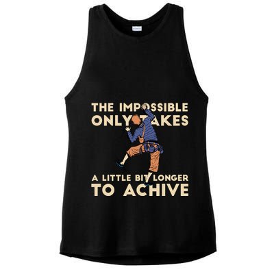 The Impossible Only Takes A Little Bit Longer To Achive Ladies PosiCharge Tri-Blend Wicking Tank