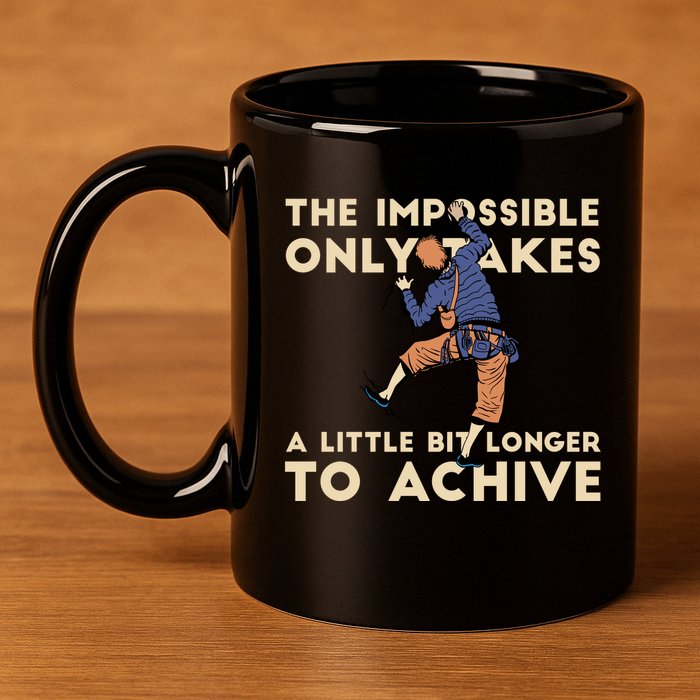The Impossible Only Takes A Little Bit Longer To Achive 11oz C Handle Ceramic Mug