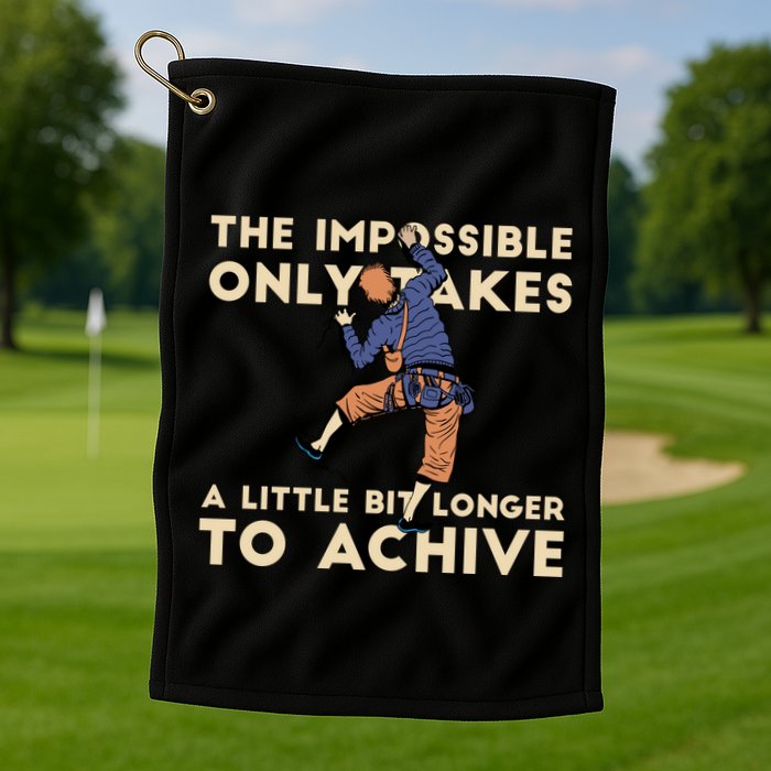 The Impossible Only Takes A Little Bit Longer To Achive Golf Towel