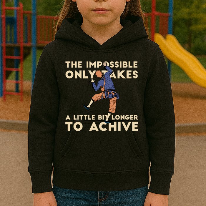 The Impossible Only Takes A Little Bit Longer To Achive Kids Hoodie