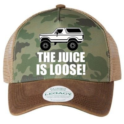 The Juice is Loose White Bronco Funny Legacy Tie Dye Trucker Hat