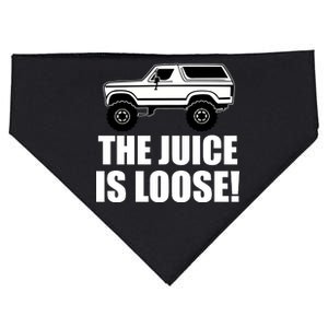 The Juice is Loose White Bronco Funny USA-Made Doggie Bandana