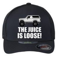 The Juice is Loose White Bronco Funny Flexfit Unipanel Trucker Cap