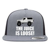 The Juice is Loose White Bronco Funny Flat Bill Trucker Hat