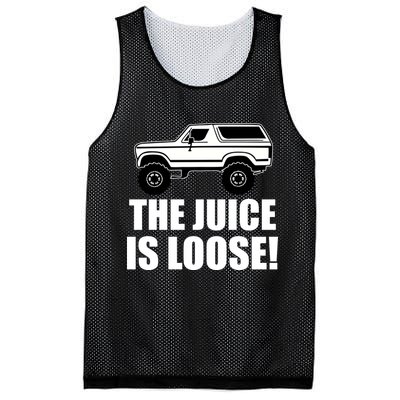 The Juice is Loose White Bronco Funny Mesh Reversible Basketball Jersey Tank