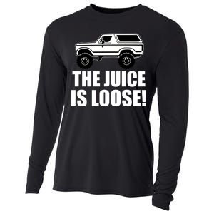 The Juice is Loose White Bronco Funny Cooling Performance Long Sleeve Crew