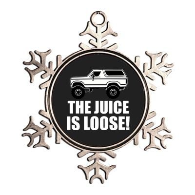 The Juice is Loose White Bronco Funny Metallic Star Ornament