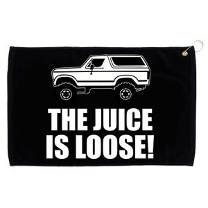 The Juice is Loose White Bronco Funny Grommeted Golf Towel