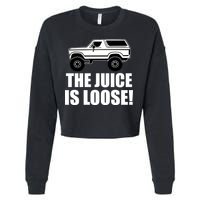 The Juice is Loose White Bronco Funny Cropped Pullover Crew