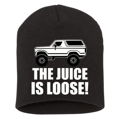 The Juice is Loose White Bronco Funny Short Acrylic Beanie