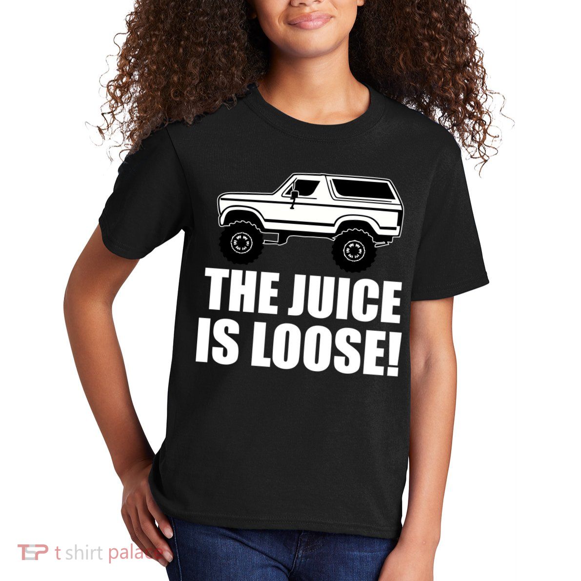 The Juice is Loose White Bronco Funny Kids T-Shirt