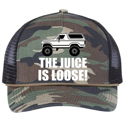 The Juice is Loose White Bronco Funny Retro Rope Trucker Hat Cap