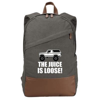 The Juice is Loose White Bronco Funny Cotton Canvas Backpack