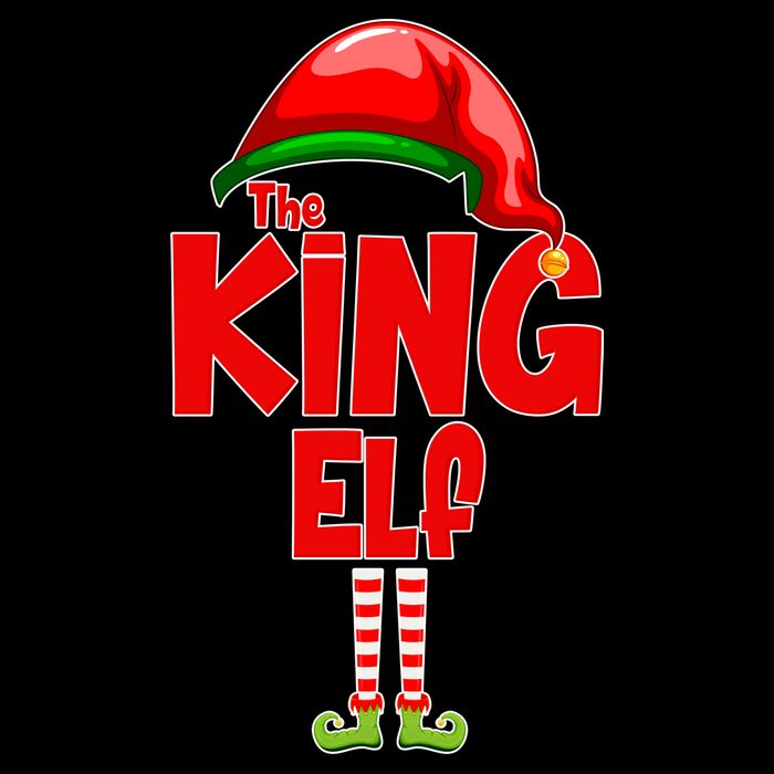The King Elf Christmas Button
