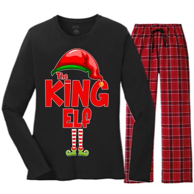 The King Elf Christmas Women's Long Sleeve Flannel Pajama Set 