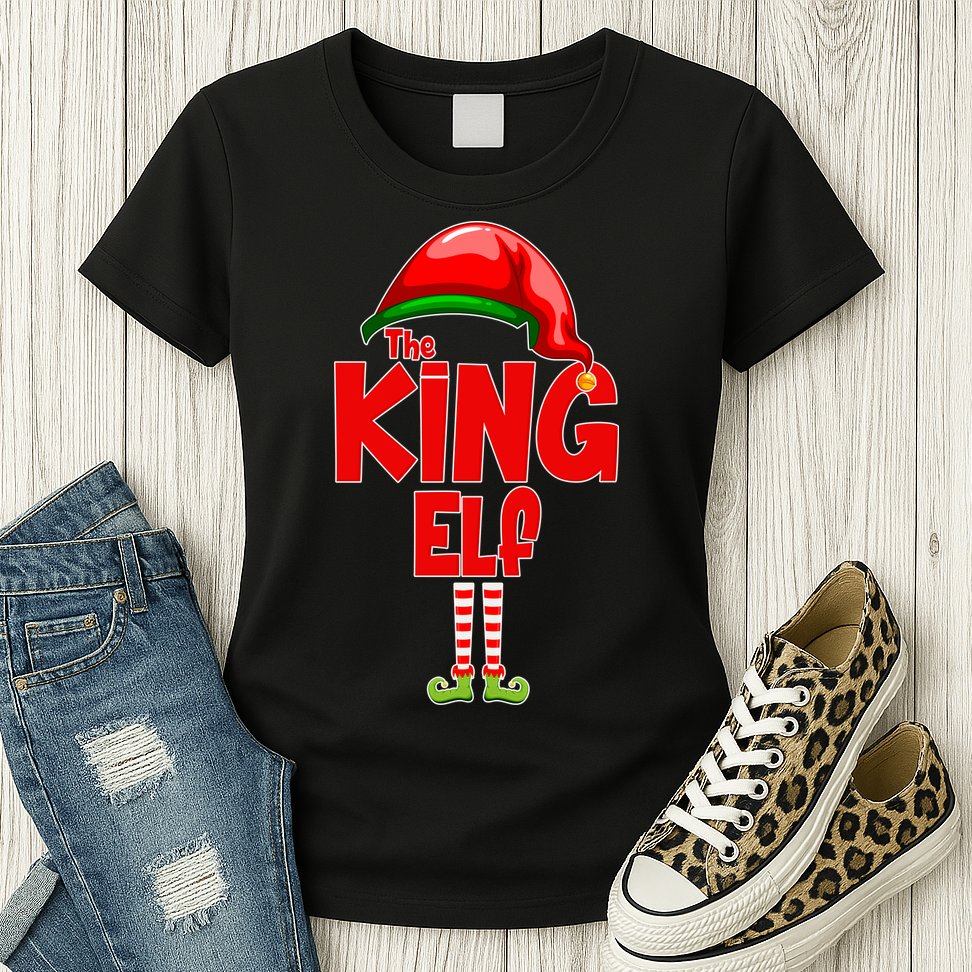 The King Elf Christmas Womens T-Shirt