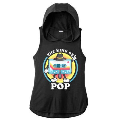 The King of Pop Retro Cassette Tape Ladies PosiCharge Tri-Blend Wicking Draft Hoodie Tank