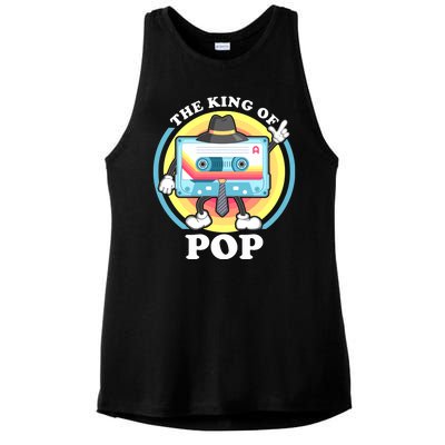 The King of Pop Retro Cassette Tape Ladies PosiCharge Tri-Blend Wicking Tank